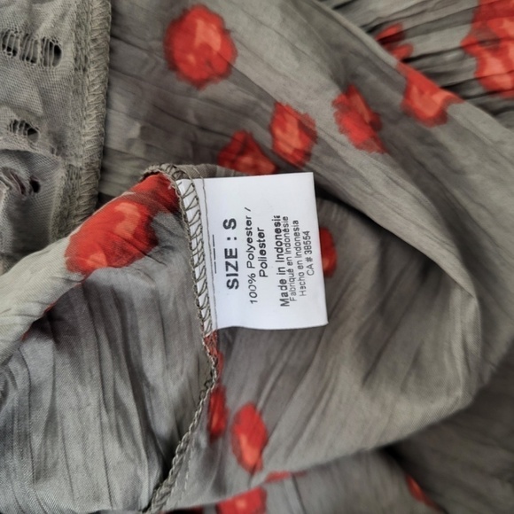 Tara Vao Babydoll Tank Top Pockets Long Sleeveless Abstract Pleated Eyelet - Picture 11 of 12